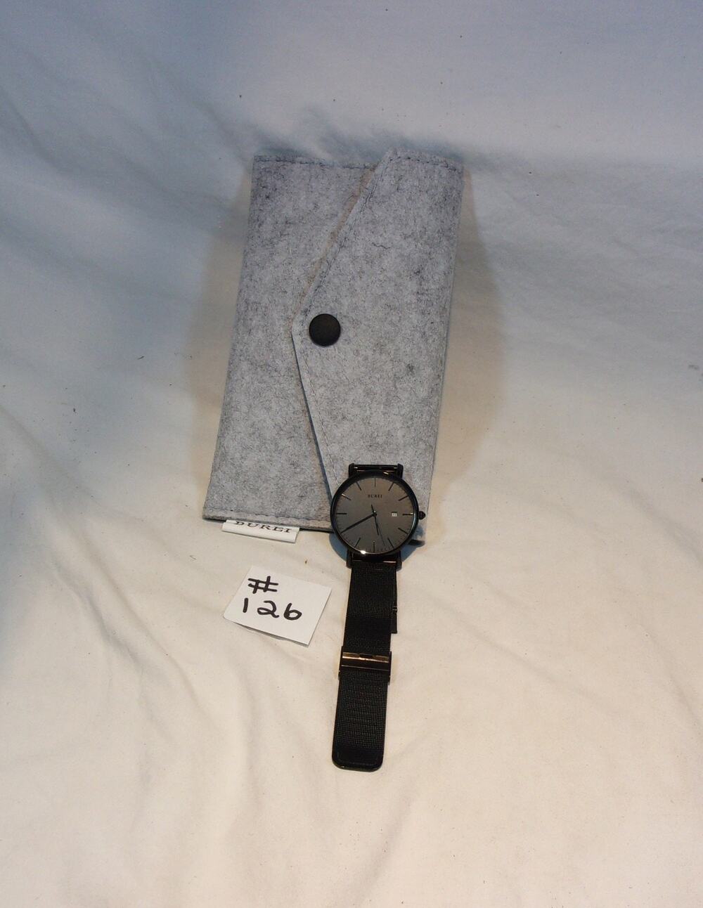 BUREI MEN'S WATCH-BLACK-ADJUSTABLE FLEXIBLE METAL BAND-WORKING
